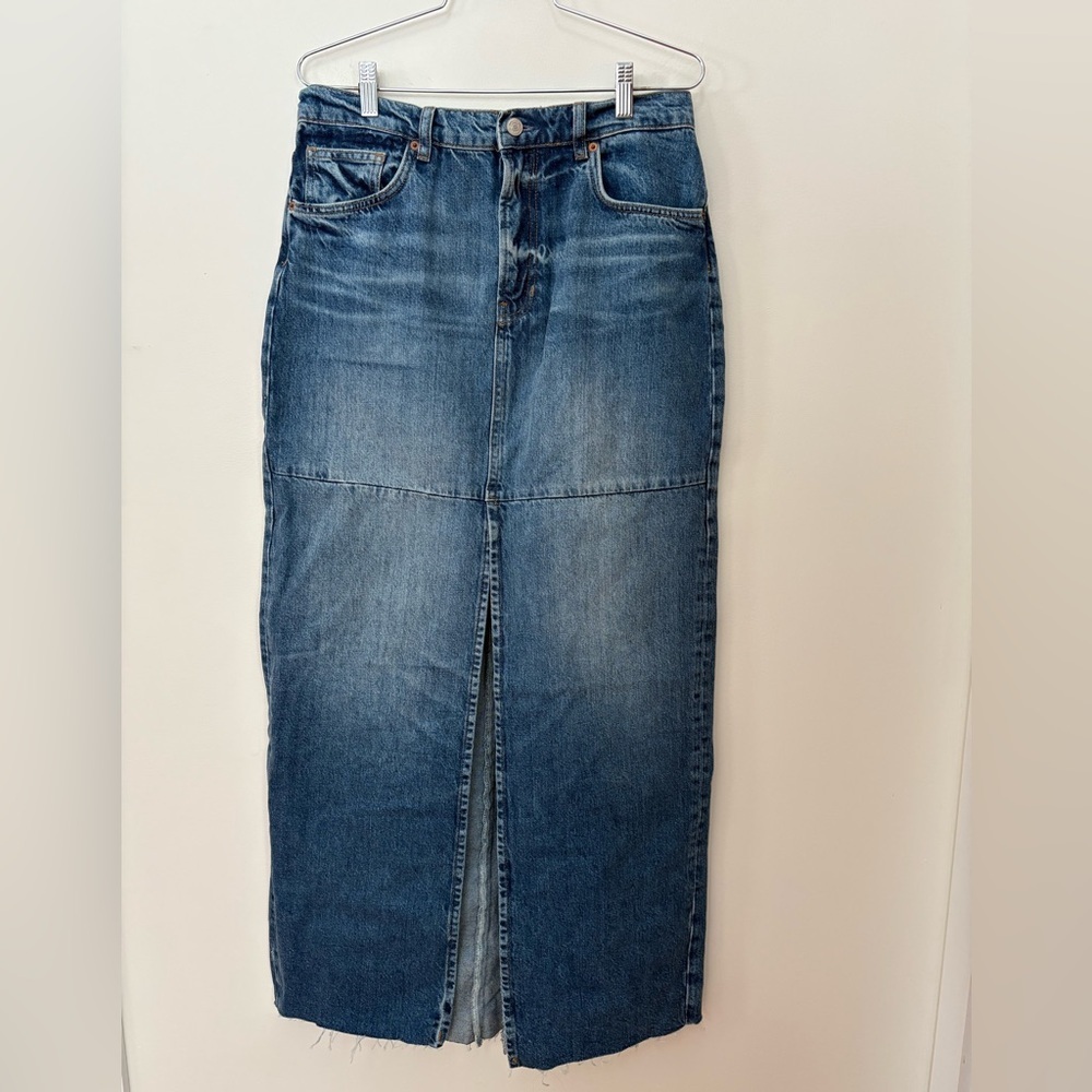 NWOT Reformation Tazz Slit Maxi Denim Skirt Size 29 Women’s - Picture 5 of 16